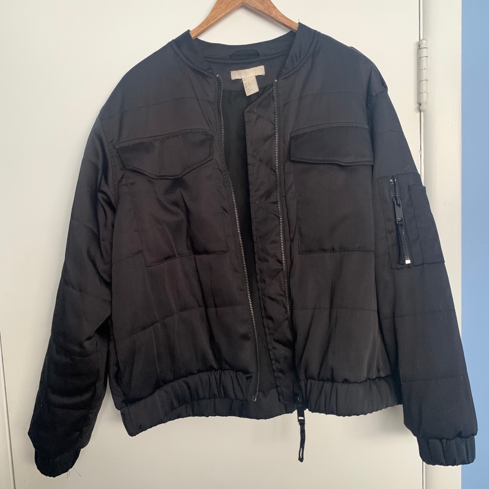 Silk bomber jacket